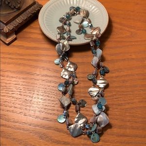 Lia Sophia coral colored necklace